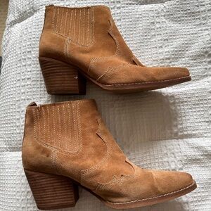 Sam Edelman Brown Suede Booties, Size 8